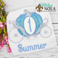 Personalized Pumpkin Carriage Birthday Appliqué Shirt