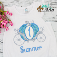 Personalized Pumpkin Carriage Birthday Appliqué Shirt