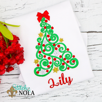 Personalized Christmas Tree Sketch Shirt