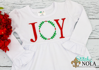 Personalized Christmas Joy Wreath Sketch Shirt