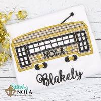 Personalized Black & Gold Streetcar Applique Shirt