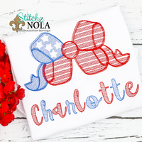 Personalized Patriotic Bow Flag Sketch Shirt
