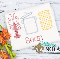 Personalized Crawfish Boil Trio Sketch Shirt