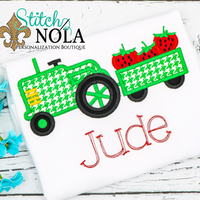 Personalized Strawberry Tractor Applique Shirt