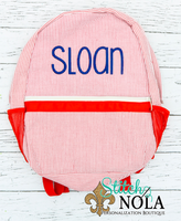 Personalized Seersucker Backpack with Name or Monogram, Seersucker Diaper Bag, Seersucker School Bag, Seersucker Bag, Diaper Bag, School Bag, Book