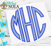 Personalized Circle Monogram Applique Shirt