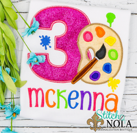 Personalized Birthday Artist/Painter Appliqué Shirt