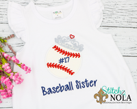 Personalized Baseball Sister Applique Shirt