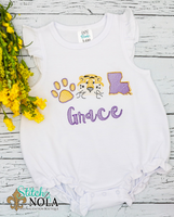 Personalized Purple & Gold Tiger Trio Sketch Shirt