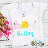 Personalized Pool Float Trio Sketch Shirt