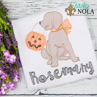 Personalized Halloween Trick or Treating Dog Sketch Shirt