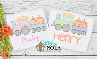 Personalized Pumpkin Train Sketch Shirt
