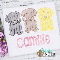 Personalized Lab Puppy Trio Sketch Shirt