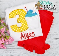 Personalized Birthday Snowball Appliqué Shirt