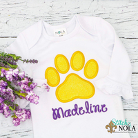 Personalized Paw Print Applique Shirt