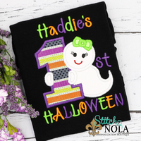 Personalized My First Halloween Applique Colored Garment