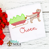 Personalized Christmas Dog Pulling Tree Sketch Shirt