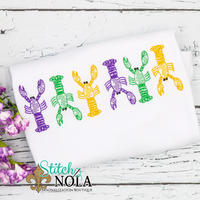 Personalized Mardi Gras Crawfish Sketch Shirt