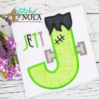 Personalized Halloween Frankenstein Alpha Appliqué Shirt