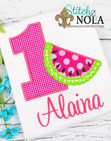 Personalized Watermelon Birthday Appliqué Shirt