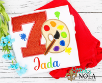 Personalized Birthday Artist/Painter Appliqué Shirt