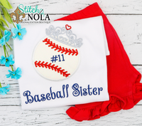 Personalized Baseball Sister Applique Shirt