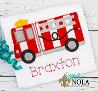 Personalized Firetruck Applique Shirt