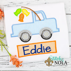 Personalized Truck With Fish Applique Shirt