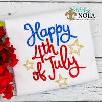 Personalized Happy 4th Of July Sketch Shirt