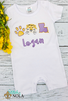 Personalized Purple & Gold Tiger Trio Sketch Shirt