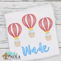 Personalized Hot Air Balloon Trio Sketch Shirt