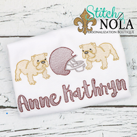 Personalized Bulldog Football Trio Sketch Shirt