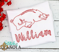 PERSONALIZED RAZORBACK FOOTBALL SKETCH SHIRT