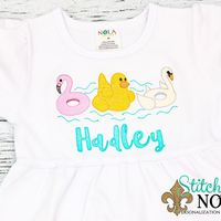Personalized Pool Float Trio Sketch Shirt