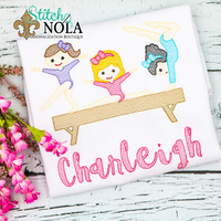 Personalized Gymnast Trio Sketch Shirt