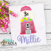 Personalized Birthday Gumball Machine Appliqué Shirt