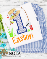 Personalized Fishing Birthday Appliqué Shirt