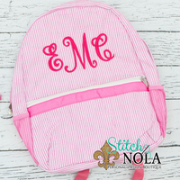 Personalized Seersucker Backpack with Name or Monogram, Seersucker Diaper Bag, Seersucker School Bag, Seersucker Bag, Diaper Bag, School Bag, Book