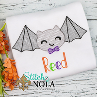 Personalized Halloween Bat Sketch Shirt