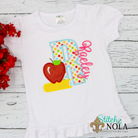 Personalized Back to School Apple Alpha Applique Shirt