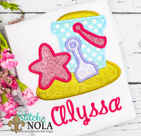 Personalized Beach Bucket Applique Shirt