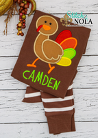 Personalized Mrs Turkey Applique Colored Garment