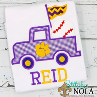 Personalized Baseball Truck Appliqué Shirt