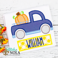 Personalized Pumpkin Truck Applique Shirt