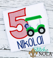 Personalized Golf Birthday Appliqué Shirt