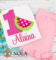 Personalized Watermelon Birthday Appliqué Shirt