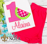Personalized Watermelon Birthday Appliqué Shirt
