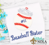 Personalized Baseball Sister Applique Shirt