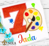Personalized Birthday Artist/Painter Appliqué Shirt