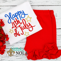 Personalized Happy 4th Of July Sketch Shirt